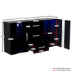 LED Sideboard 2 Door 3 Drawer Buffet Storage Cabinet Cupboard TV Unit High Gloss