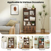 Bookshelf Freestanding Bookcase with Doors & 2 Storage Cabinets-Coffee