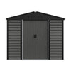 Grey Wood Grain Metal Garden Shed 8x7ft Outdoor Storage House with Foundation