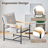 Single Accent Chair with Metal Frame Wide Seat Corduroy Armchair Living Room