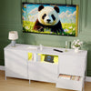 63in TV Stand with 8 Fabric Drawers & LED Lights, Storage Cabinet with Wood Top