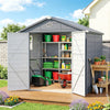 8 x 6ft Garden Shed Storage w/ Foundation Kit, Vents, Grey