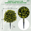 Realistic Set of 2 Artificial Willow Topiary Trees Decorative Faux Plants