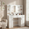 Large Dressing Table w/ Hollywood Bulbs Mirror 3 Drawer Multi-Socket Makeup Zgyo