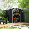7 x 4ft Garden Shed Storage with Foundation Kit and Vents, Dark Grey