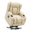 CAESAR DUAL MOTOR RISER RECLINER LEATHER MOBILITY ARMCHAIR MASSAGE HEATED CHAIR