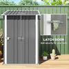 3.3 x 3.4ft Lean‑To Steel Garden Storage Shed – Grey, Lockable Door, Ventilated