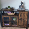 Large Industrial Glass Fronted Sideboard Storage Buffet Cabinet Kitchen Cupboard