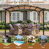 305 x 242 cm Retractable Pergola Large Garden Pergola with Sun Shade Beige