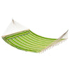 Hammock Hanging Double Cotton Design Swing Bed Portable w/ Pillow Green Striped