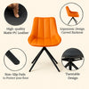 2 x Swivel Dining Chairs Matt PU Leather Padded Seat Dining Room Chair Modern