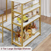 3 pcs Dining Table Set for 2 Kitchen Table Upholstered Chair Counter Height Bar