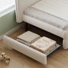 3ft Single Upholstered Daybed with Drawers Children Kids Junior Bed Frame Beige