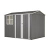 Garden Shed 8x6FT Steel Apex Tool Equipment Organize W/Window Door Grey