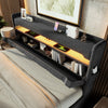 LED Upholstered Bed 5ft King Bed Frame with Hydraulic Storage & Headboard, Grey