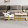 Set of 2 Nesting Coffee Tables Round Stacking Sofa Side Tables for Living Room