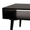 Coffee Table Matt Black Rectangular Wooden With Window Shelf And Drawer Modern