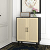 Wooden Storage Cabinet with Rattan Decorating Buffet Sideboard Accent Cabinet