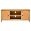 Rustic Wood TV Stand Cupboard Doors Media Shelf Storage Cabinet Solid Oak Table