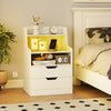Modern Storage Dresser 2-Drawer Bedside Table with Open Shelf-White