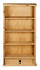 Corona DVD Rack 1 Drawer Bookcase Storage - Mexican Solid Pine, Waxed Distressed