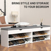 Shoe Bench Shoe Storage Rack Cabinet Organiser with Cushion Padded Seat Gckeysor