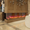 Media Electric Fireplace 50" 60" 70" Wall Recessed Inset Fire 3 Sided Panoramic