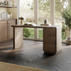 Dark Wood Modern Office Desk with Drawers - Banks BNK002