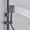 Black Bathroom Thermostatic Exposed Shower Mixer Twin head Large Square Bar Set