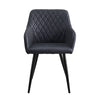 2pcs Dining Chairs Set Faux Leather/Velvet Padded Metal Legs Restaurant Armchair