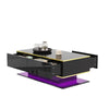 Coffee Table 100x50x40 cm w/ LED Lights & 3 Drawers Gloss Black for Living Room
