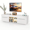 TV Stand Modern High Gloss Doors Entertainment Unit Cabinet With RGB LED Li