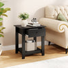 3-Tier Modern Bedside Table Nightstand with Drawer Set of 2-Black