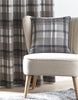 Lined Curtains Tartan Check Eyelet Ring Pair Red Charcoal Grey Ochre Blue Drapes