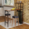 Table Dining Metal Coffee Bar with Glass Racks-Brown
