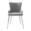 Velvet Dining Chairs Set of 2, Grey Chairs With Gold Metal Legs for Dining Room