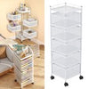 6 Tier Kitchen Rotating Storage Trolley Cart Utility Vegetable Mobile Shelf Rack