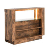 Fiesta Wooden Bar Table Unit In Rustic Oak With LED Lights