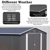 10x14FT Galvanized Metal Garden Shed Lockable Door Tool Storage shed, Anthracite