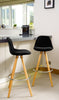 Bar Stools Kitchen Breakfast Chairs Dining Modern Wooden Velvet | Set of 2
