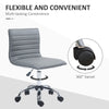 Armless Mid-Back Adjustable Office Chair with 360 Swivel Light Grey
