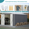 Garden Shed 10X12FT Metal Apex Roof Free Foundation Storage House Grey