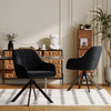 Dining Chairs Set of 2/4/6 Upholstered Swivel Dining Chair Velvet Black