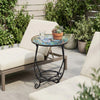 Small Garden Mosaic Butterfly Drinks Side Table Bistro Dining Outdoor Patio Home
