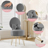 Vanity Chair Fluffy Padded Seat Bedroom Living Room Accent Chair Metal Leg Grey
