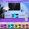 TV Stand Modern High Gloss Doors Entertainment Unit Cabinet With RGB LED Li