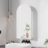 Arched Bathroom Mirror Cabinet Metal Framed Premium Silver Wall Mounted Storage