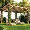 3 x 3 m Wooden Pergola Kit, Garden Gazebo Shelter for Climbing Vines, Dark Brown