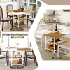 COSTWAY 120cm Modern Dining Table Square Kitchen Table