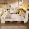 Wooden Daybed 3ft Single Bed w/ Charging Headboard & Bookcase Footboard, White